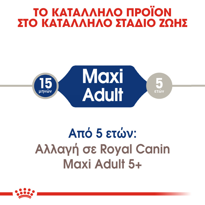 ROYAL CANIN MAXI ADULT 15KG XIRA TROFI SKuLOu